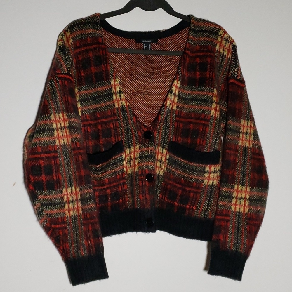 FOREVER 21 Plaid Cardigan Sweater, Size S - Picture 15 of 15